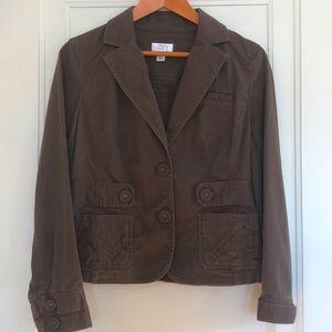 Ann Taylor LOFT casual brown blazer jacket size 8